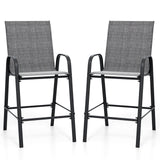Outdoor Bar Stools Set of 2 29 Inch Fabric Bar Height Stools with Armrests