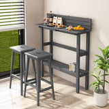 Mesa de altura de pub para patio de 48 pulgadas con estante de almacenamiento y almohadillas ajustables para los pies