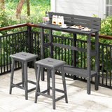 Mesa de altura de pub para patio de 48 pulgadas con estante de almacenamiento y almohadillas ajustables para los pies