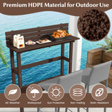 Mesa de altura de pub para patio de 48 pulgadas con estante de almacenamiento y almohadillas ajustables para los pies