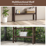 Mesa de altura de pub para patio de 48 pulgadas con estante de almacenamiento y almohadillas ajustables para los pies