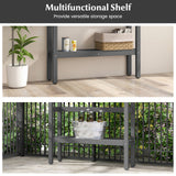 Mesa de altura de pub para patio de 48 pulgadas con estante de almacenamiento y almohadillas ajustables para los pies