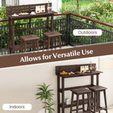 Mesa de altura de pub para patio de 48 pulgadas con estante de almacenamiento y almohadillas ajustables para los pies