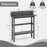 Mesa de altura de pub para patio de 48 pulgadas con estante de almacenamiento y almohadillas ajustables para los pies