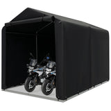 Refugio de almacenamiento 7 x 5.2 PIES Tienda de bicicleta exterior con cubierta impermeable y puerta con cremallera - Gris