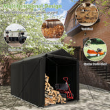 Refugio de almacenamiento 7 x 5.2 PIES Tienda de bicicleta exterior con cubierta impermeable y puerta con cremallera - Gris