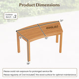 Outdoor Curved Acacia Wood Bench Set of 2/3/4 for Front Porch