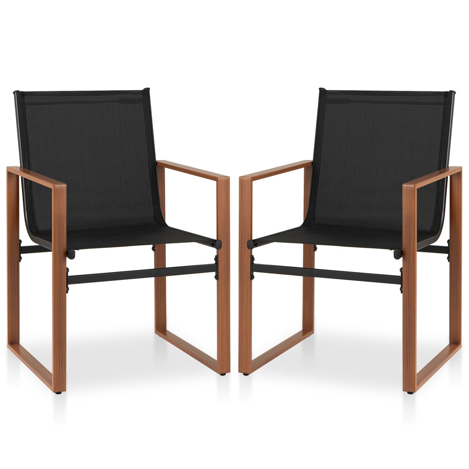 Sillas de Comedor de Exterior con Asiento y Respaldo Transpirables Juego de 2