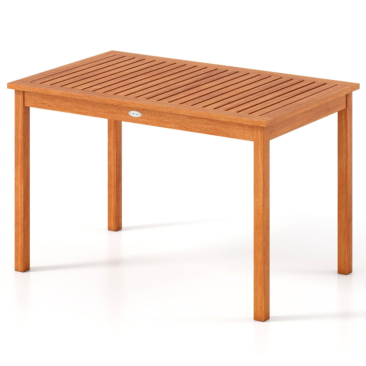 Mesa de Comedor Exterior para 4-6 Personas de 48 Pulgadas de Madera Rectangular para Patio
