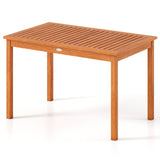 Mesa de Comedor Exterior para 4-6 Personas de 48 Pulgadas de Madera Rectangular para Patio