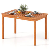 Mesa de Comedor Exterior para 4-6 Personas de 48 Pulgadas de Madera Rectangular para Patio