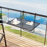 Mesa colgante plegable para exterior con estructura metálica - Negra