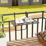 Mesa colgante plegable para exterior con estructura metálica - Negra