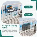 Mesa colgante plegable para exterior con estructura metálica - Negra