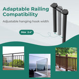 Mesa colgante plegable para exterior con estructura metálica - Negra