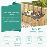 Mesa colgante plegable para exterior con estructura metálica - Negra