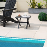 Mesa auxiliar plegable para exteriores, plegable, resistente a la intemperie, de HDPE, estilo Adirondack