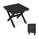Mesa auxiliar plegable para exteriores, plegable, resistente a la intemperie, de HDPE, estilo Adirondack