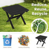 Mesa auxiliar plegable para exteriores, plegable, resistente a la intemperie, de HDPE, estilo Adirondack