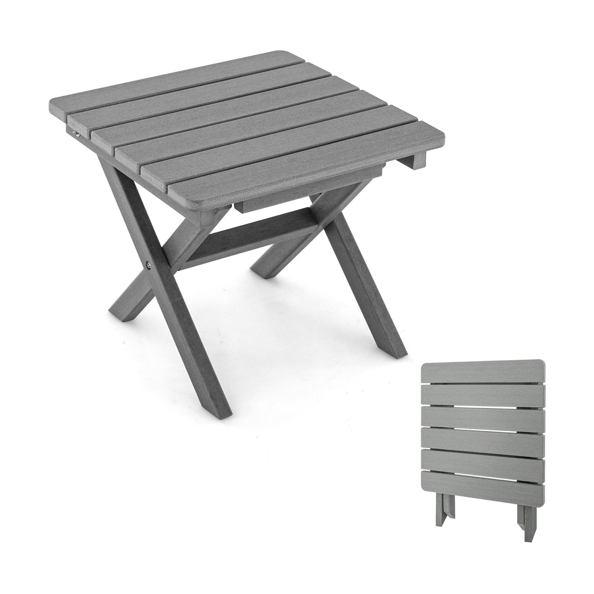 Mesa auxiliar plegable para exteriores, plegable, resistente a la intemperie, de HDPE, estilo Adirondack