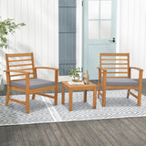 Juego de muebles de exterior de 3 piezas con cojines suaves