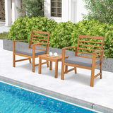 Juego de muebles de exterior de 3 piezas con cojines suaves