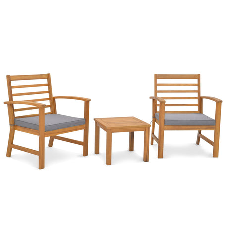 Juego de muebles de exterior de 3 piezas con cojines suaves