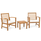 Juego de muebles de exterior de 3 piezas con cojines suaves