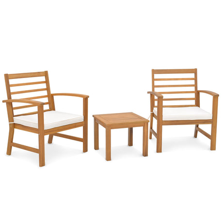 Juego de muebles de exterior de 3 piezas con cojines suaves