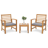 Juego de muebles de exterior de 3 piezas con cojines suaves