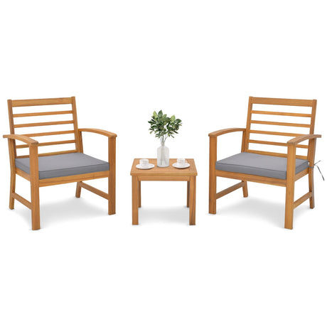 Juego de muebles de exterior de 3 piezas con cojines suaves
