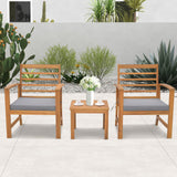 Juego de muebles de exterior de 3 piezas con cojines suaves