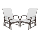 Juego de 2 mecedoras deslizantes de exterior con respaldo y asiento ergonómicos
