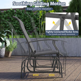 Juego de 2 mecedoras deslizantes de exterior con respaldo y asiento ergonómicos