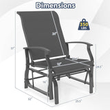 Juego de 2 mecedoras deslizantes de exterior con respaldo y asiento ergonómicos