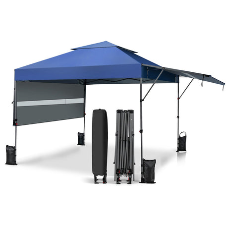 Carpa Plegable Instantánea para Exteriores de 10 x 17.6 Pies con Doble Toldo Medio