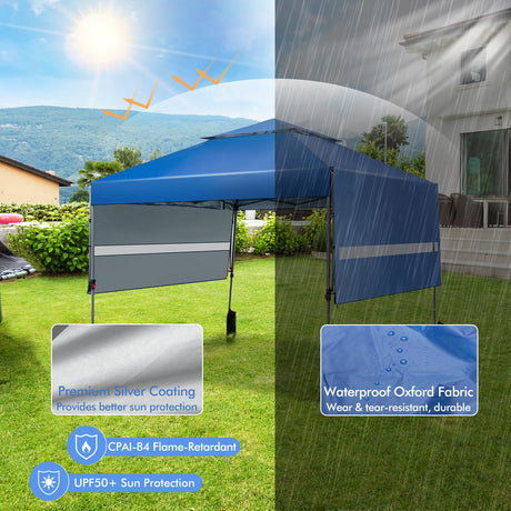 Carpa Plegable Instantánea para Exteriores de 10 x 17.6 Pies con Doble Toldo Medio