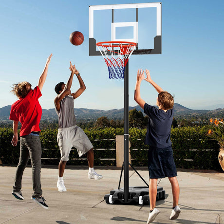 Sistema de aro de baloncesto portátil y ajustable para niños al aire libre de 3.3-7 pies