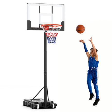 Sistema de aro de baloncesto portátil y ajustable para niños al aire libre de 3.3-7 pies