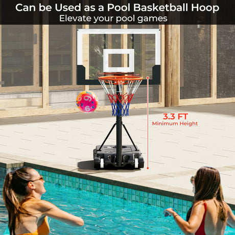 Sistema de aro de baloncesto portátil y ajustable para niños al aire libre de 3.3-7 pies