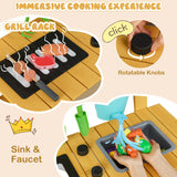 Cocina de Barro para Exteriores para Niños, Juguete de Cocina de Madera para Niños y Niñas de 3 a 8 Años - Amarilla
