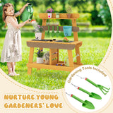 Cocina de Barro para Exteriores para Niños, Juguete de Cocina de Madera para Niños y Niñas de 3 a 8 Años - Amarilla