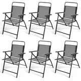 6 sillas de patio para exterior con estructura de metal inoxidable