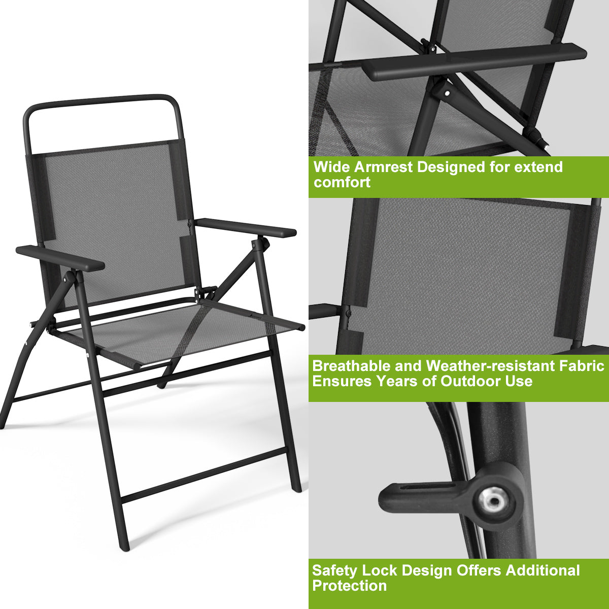 6 sillas de patio para exterior con estructura de metal inoxidable