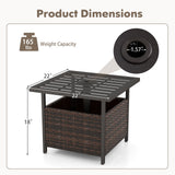 Outdoor Patio Rattan Wicker Steel Side Deck Table
