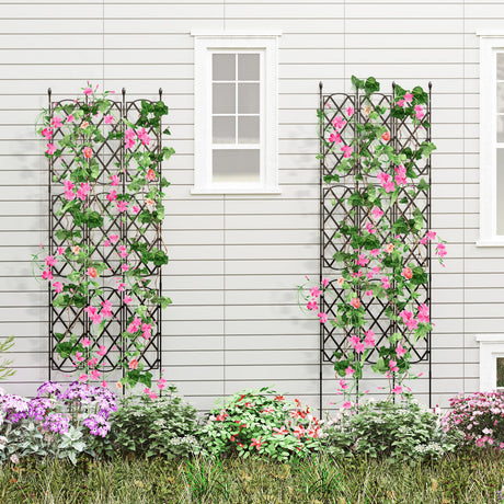 Paquete de 3 soportes para plantas de exterior para arriates elevados