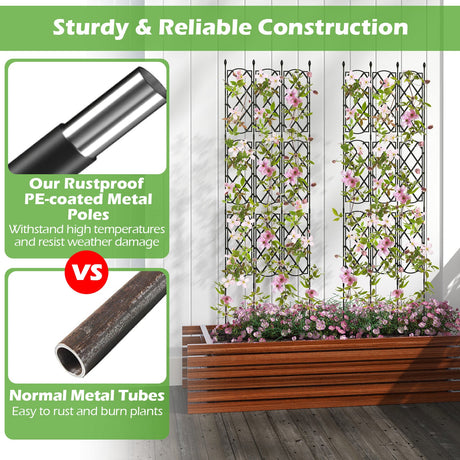Paquete de 3 soportes para plantas de exterior para arriates elevados