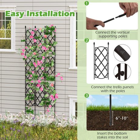 Paquete de 3 soportes para plantas de exterior para arriates elevados