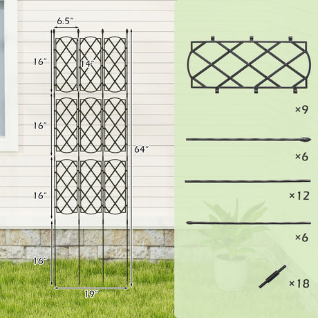 Paquete de 3 soportes para plantas de exterior para arriates elevados