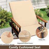 Outdoor Reclining Lounger Chair with 4-Level Adjustable Backrest-Beige